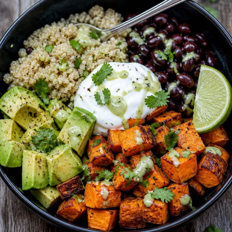 Sweet Potato Black Bean Quinoa Bowl