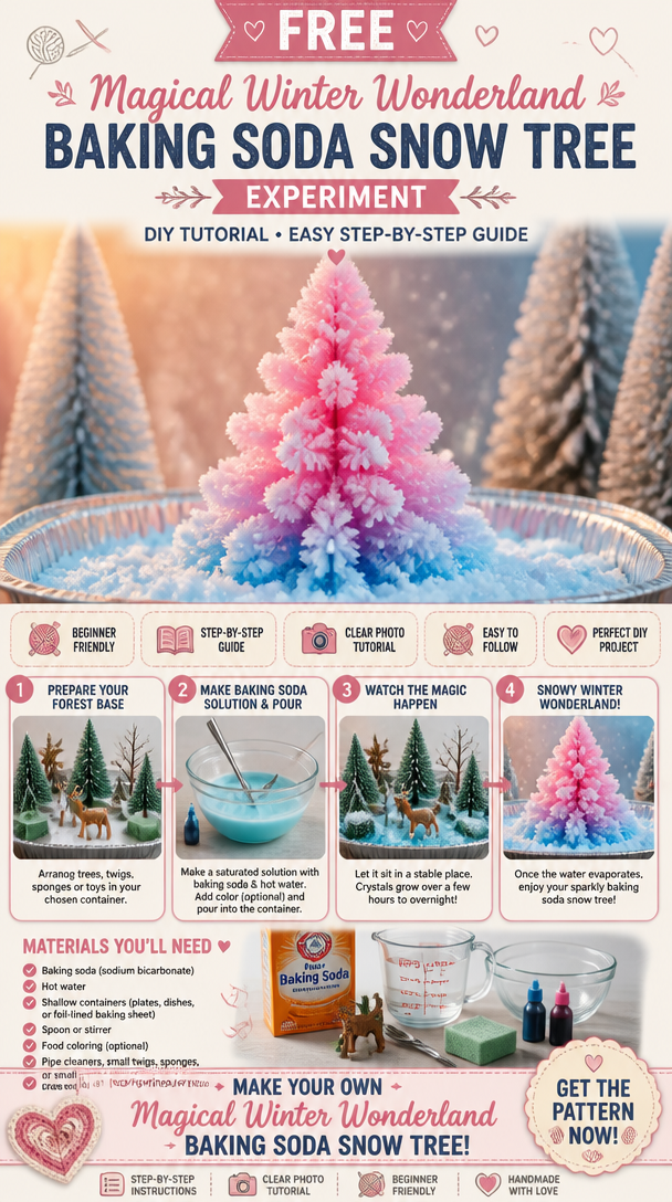 Magical Winter Wonderland Baking Soda Snow Tree Experiment