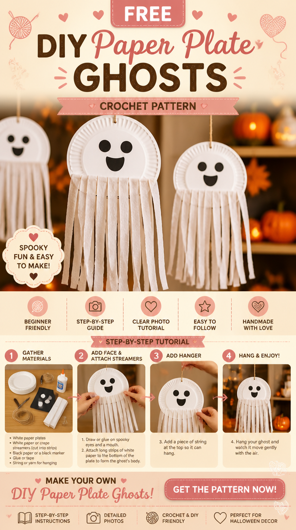 DIY Paper Plate Ghosts