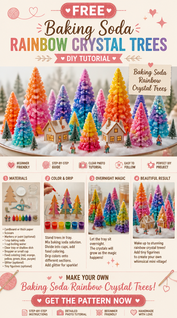 Baking Soda Rainbow Crystal Trees