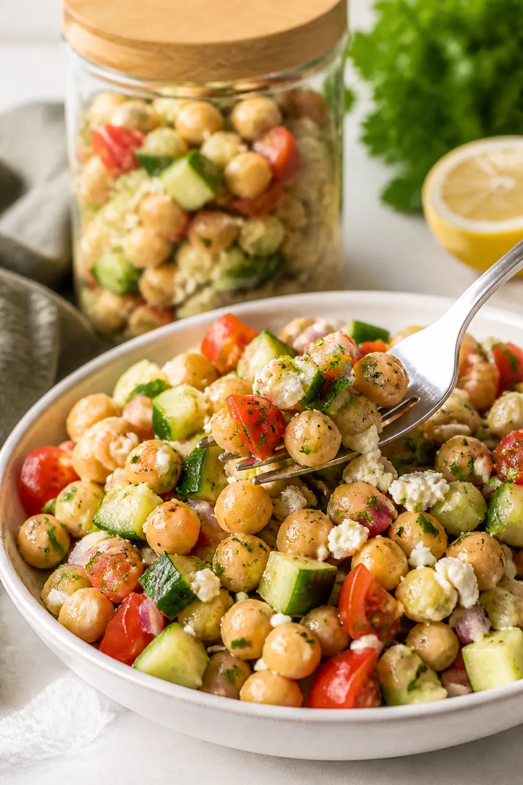 Kichererbsen-Gurken-Salat