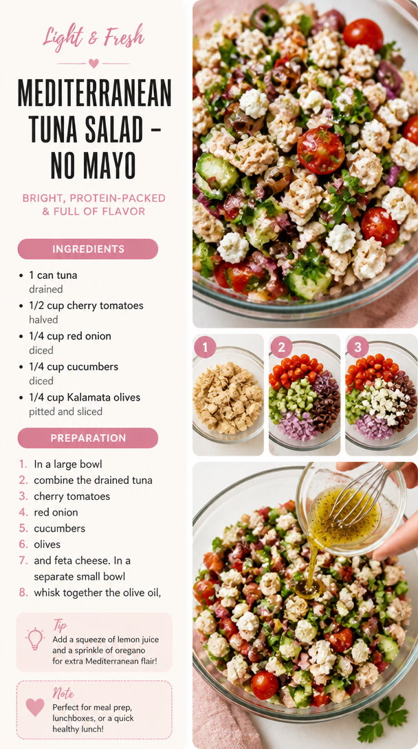Mediterranean Tuna Salad - No Mayo