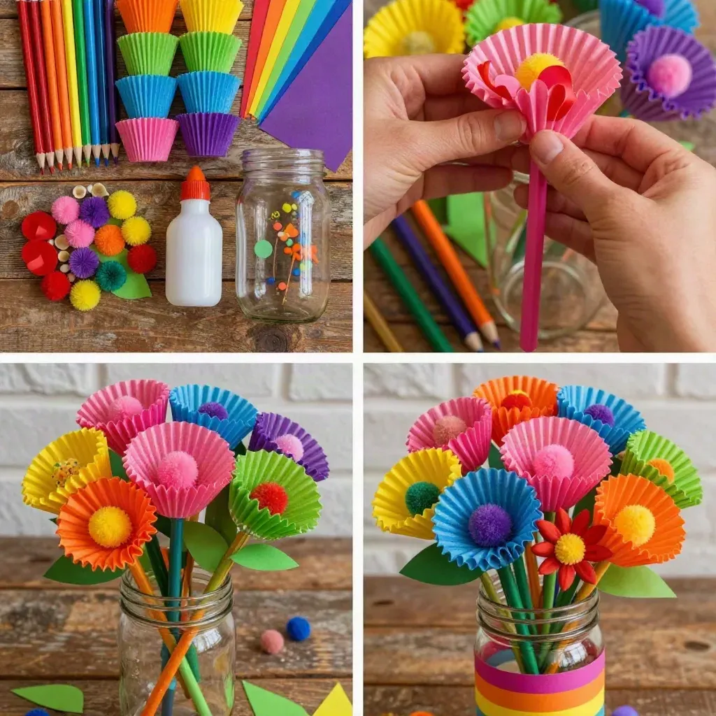 Back-to-School Rainbow Pencil Flower Bouquet