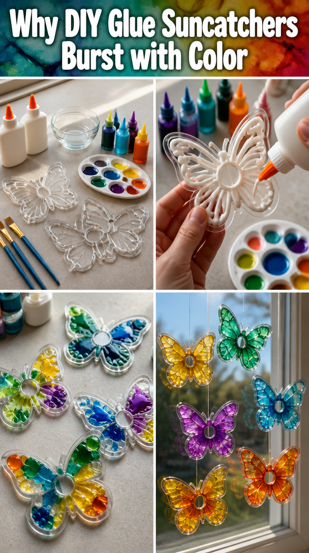 What Makes These DIY Glue Suncatchers So Colorful Inside?