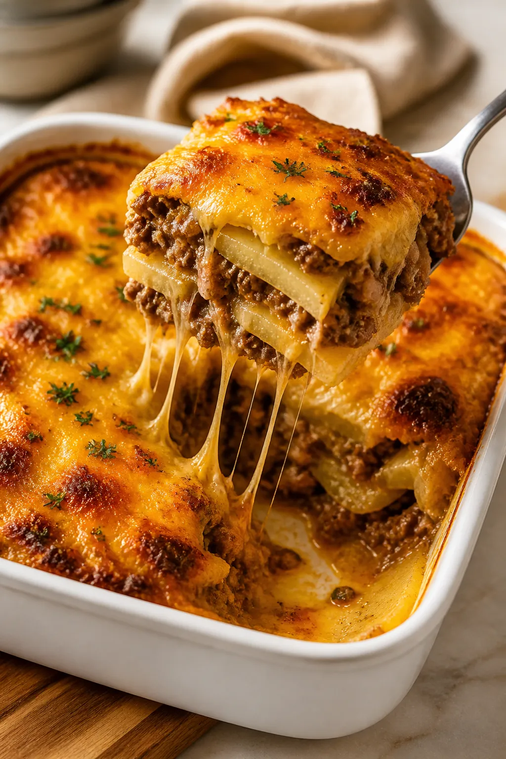 Käse-Hamburger-Kartoffel-Auflauf