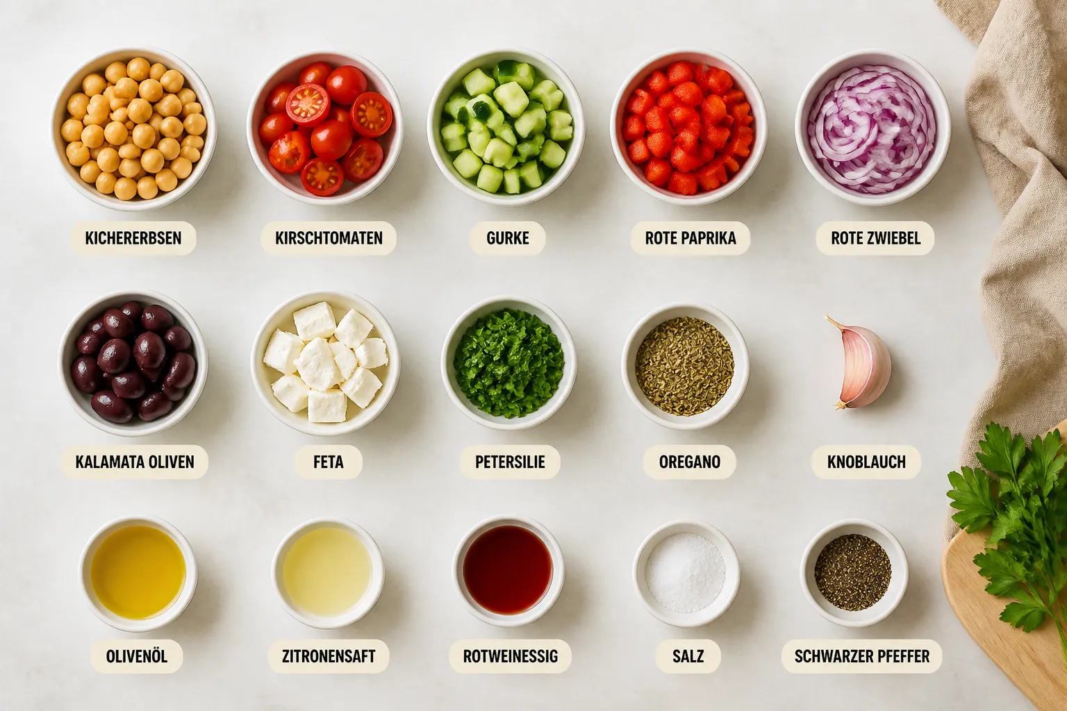 Mediterranes Kichererbsensalat