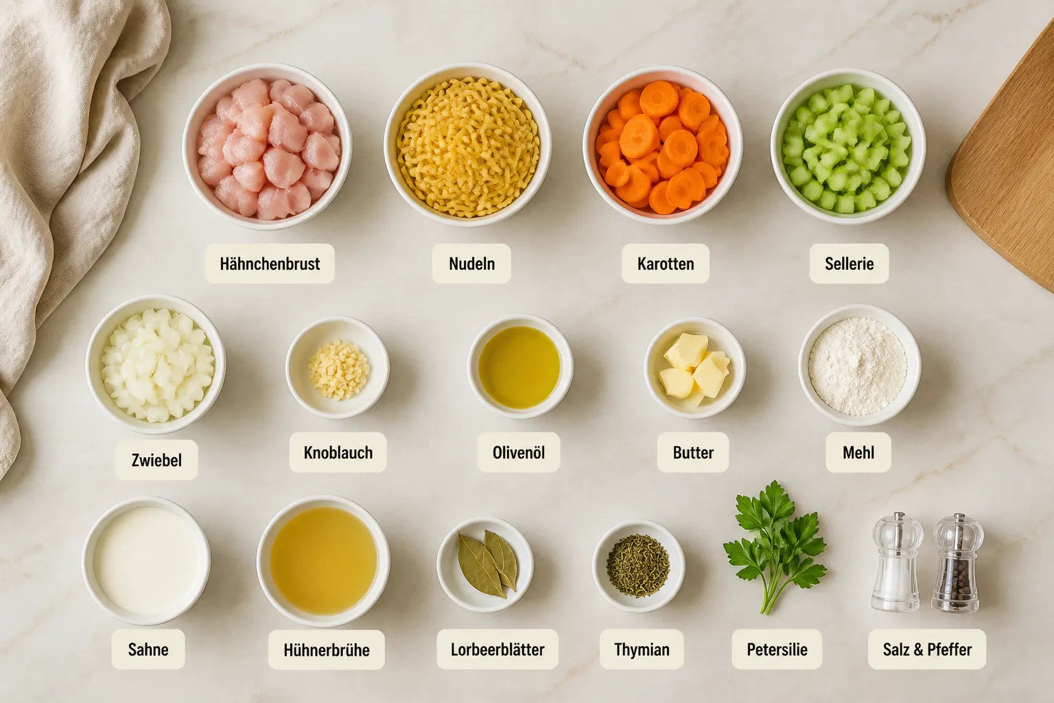 Cremige Hühnernudelsuppe