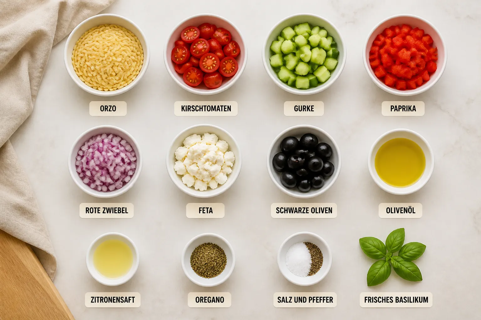 Sommer Orzo Pasta Salat