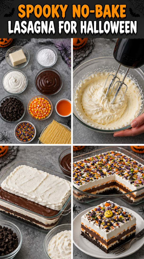 No-Bake Halloween Lasagna