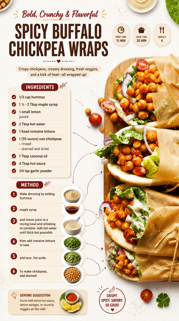 Spicy Buffalo Chickpea Wraps
