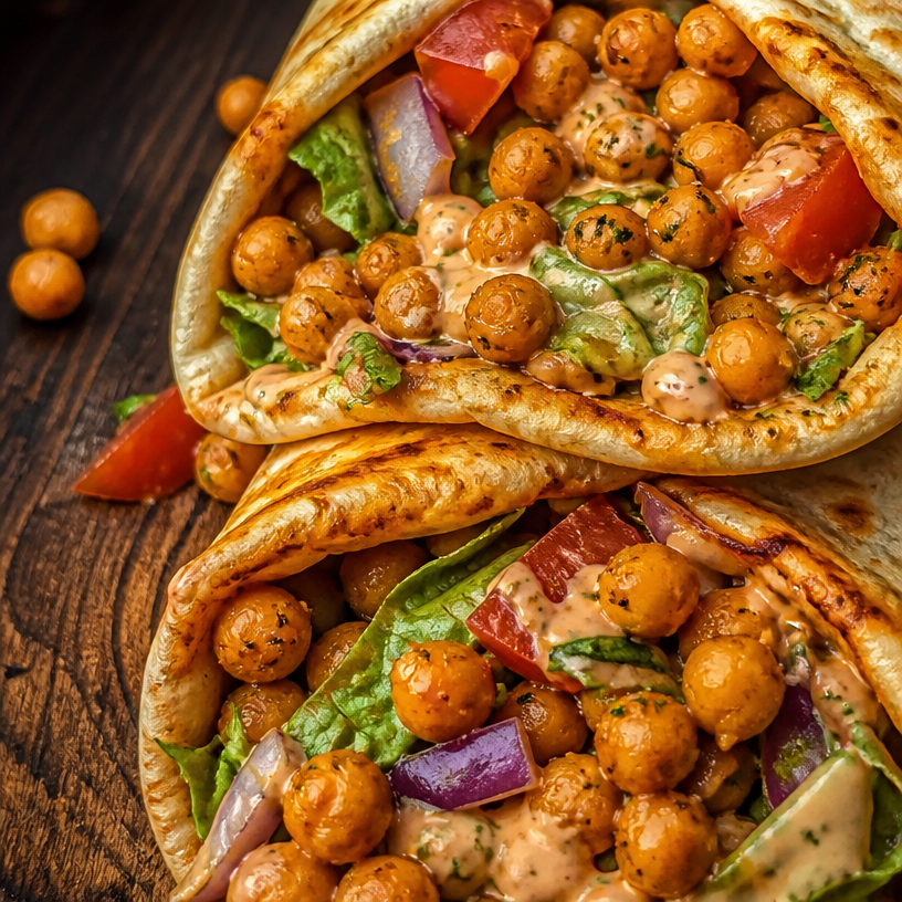 Spicy Buffalo Chickpea Wraps
