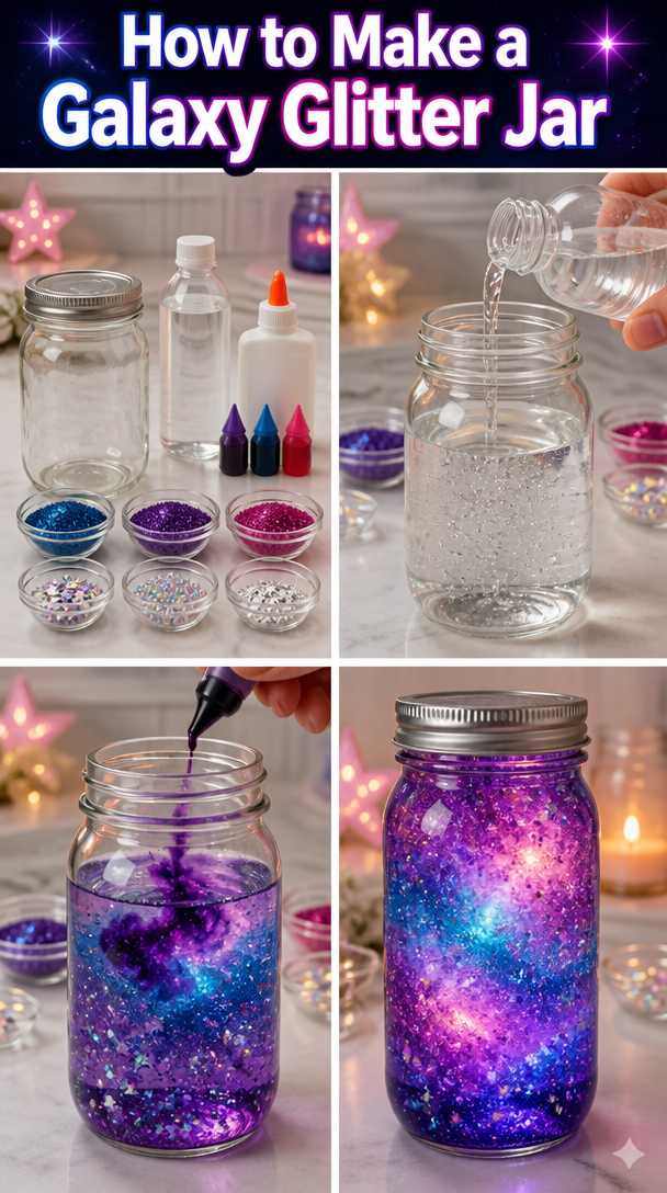 DIY Galaxy Glitter Jar