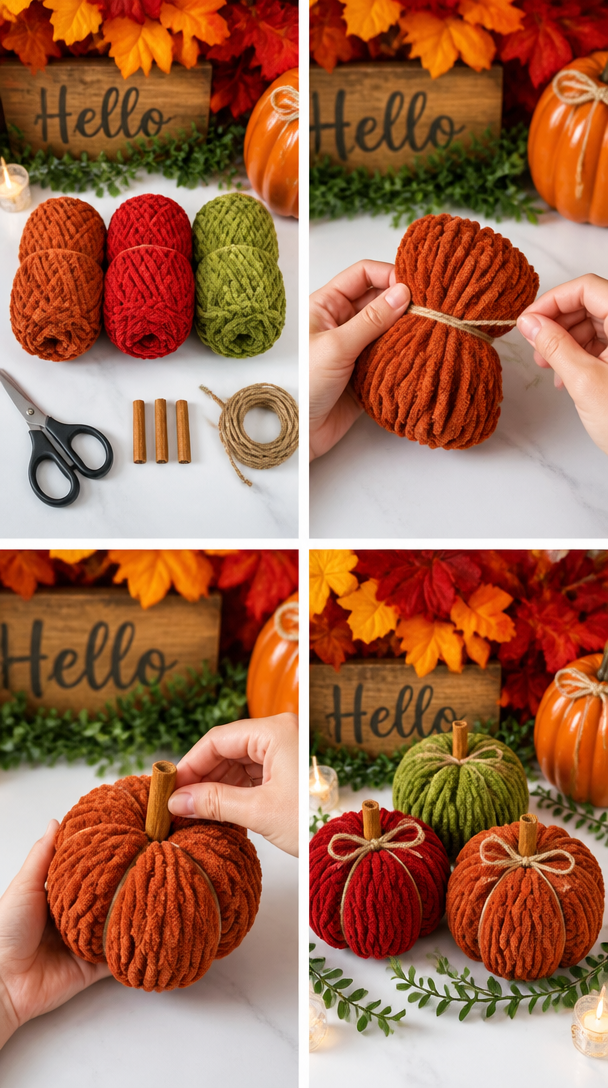 Turn simple yarn into the cutest little pumpkins for your autumn decor! 🧶🎃 These soft, fluffy pumpkins are so easy to make and bring a warm, cozy fall feeling to any space. 🍁✨

Would you make thes...