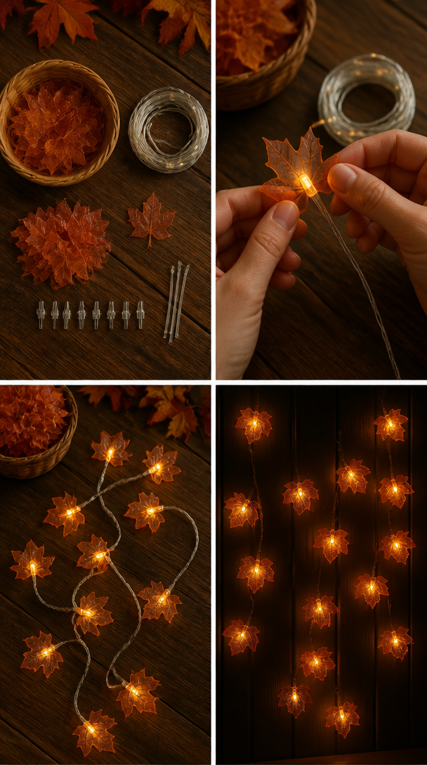DIY Magical Autumn Light🍂🍁 #diy #magical #handmade #craftideas #creative #AutumnVibes #FallDecor #roomdecor