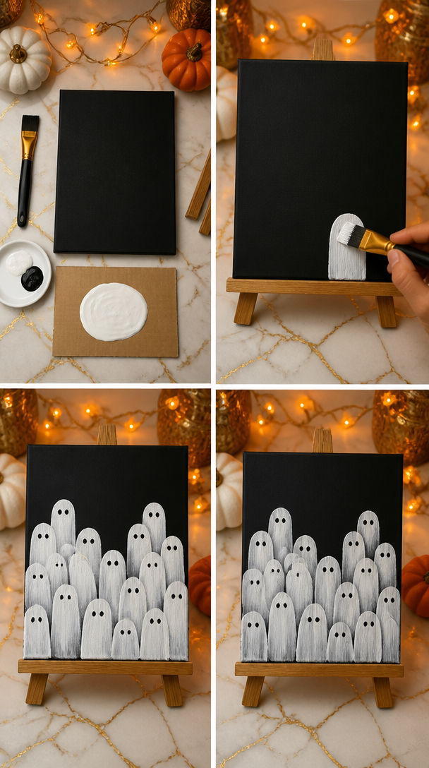 DIY Little Ghost Army👻#diycrafts #Handmade #creative #ghost #Halloween #halloweendecor #Handmade