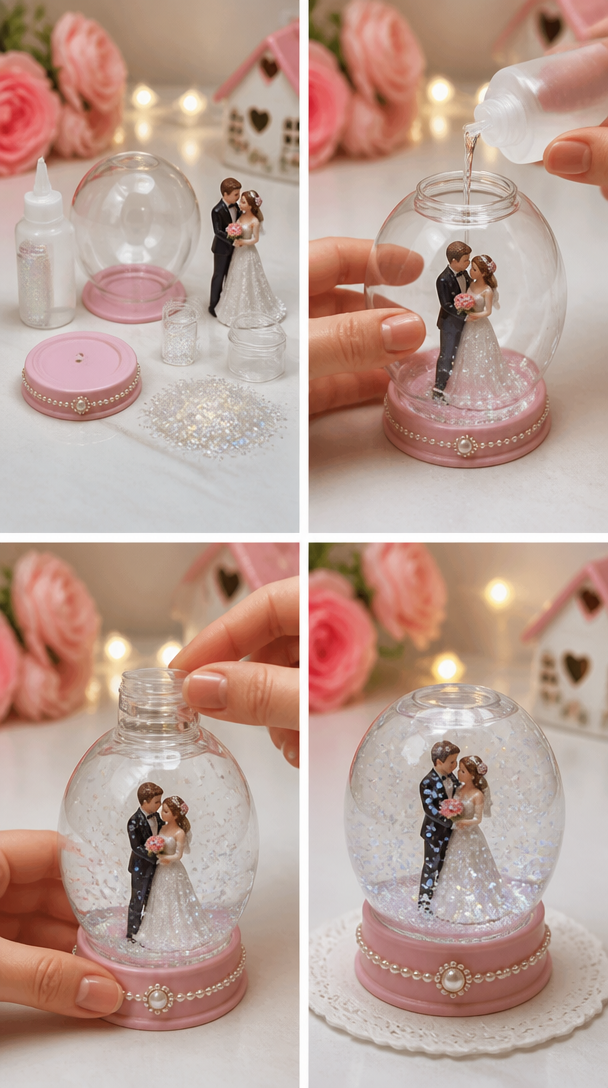 DIY Magical Love Snow Globe💍✨ #diy #craftideas #creative #love #decor #Handmade #weddingdiy #magical