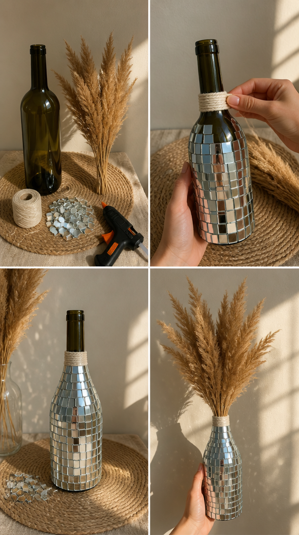 DIY From an Old Bottle to THIS!✨🪩 #recycle #craftideas #creative #handmade #disco #roomdecor #diy #homedecor