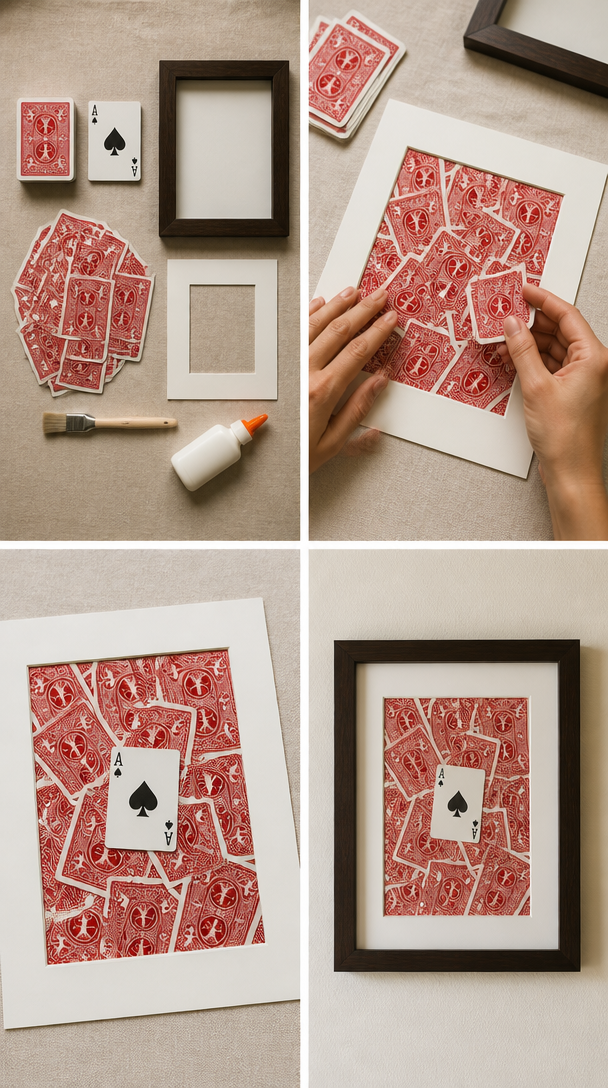 DIY From Playing Cards To Expensive Decor🃏✨ #diy #upcycling #recycle #creativeideas #craft #playingcards  #walldecor