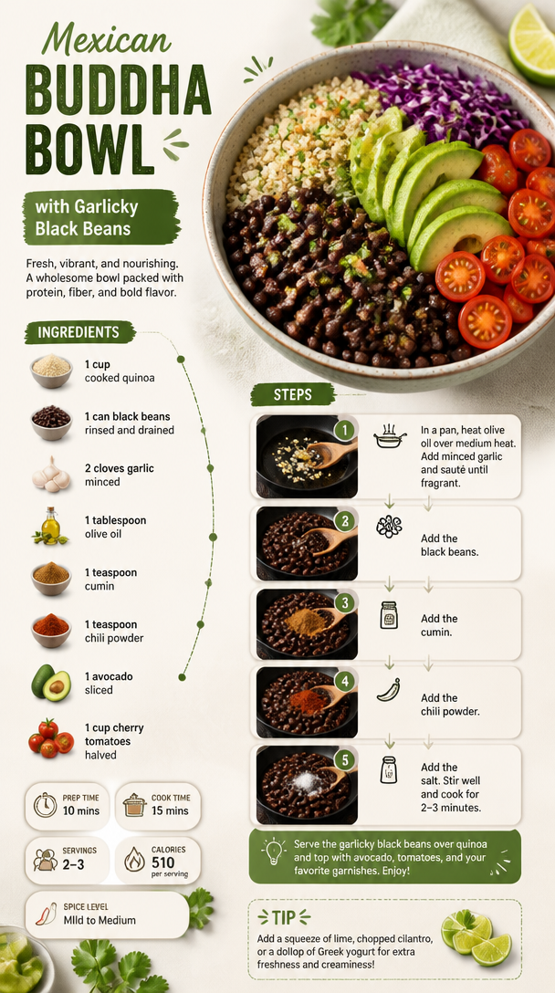 Mexican Buddha Bowl with Garlicky Black Beans