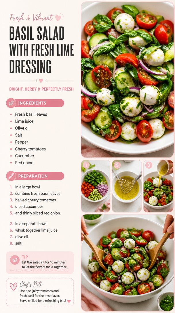 Basil Salad with Fresh Lime Dressing