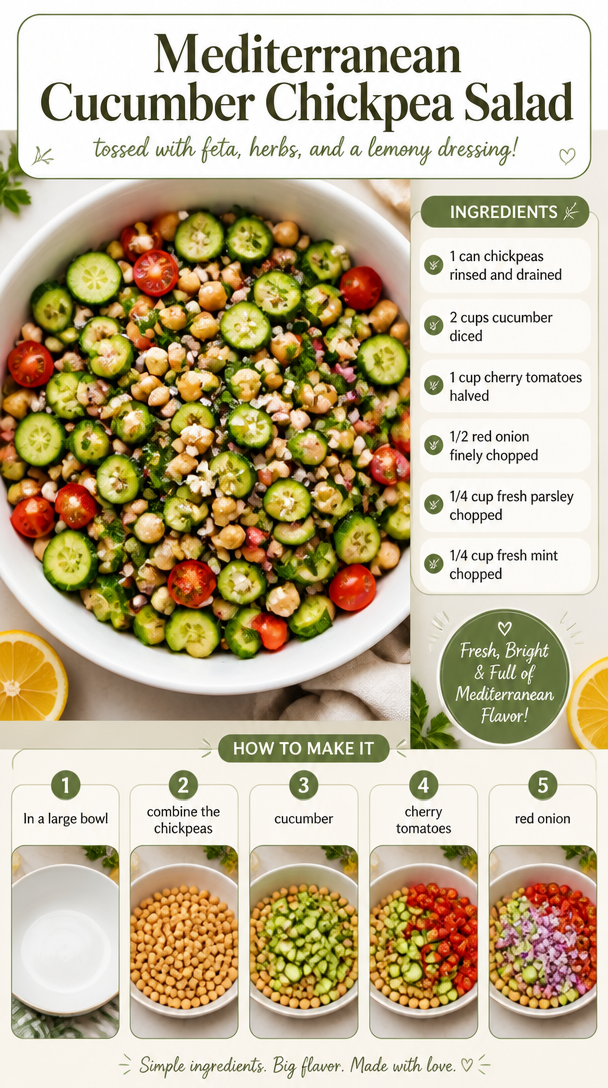 Mediterranean Cucumber Chickpea Salad