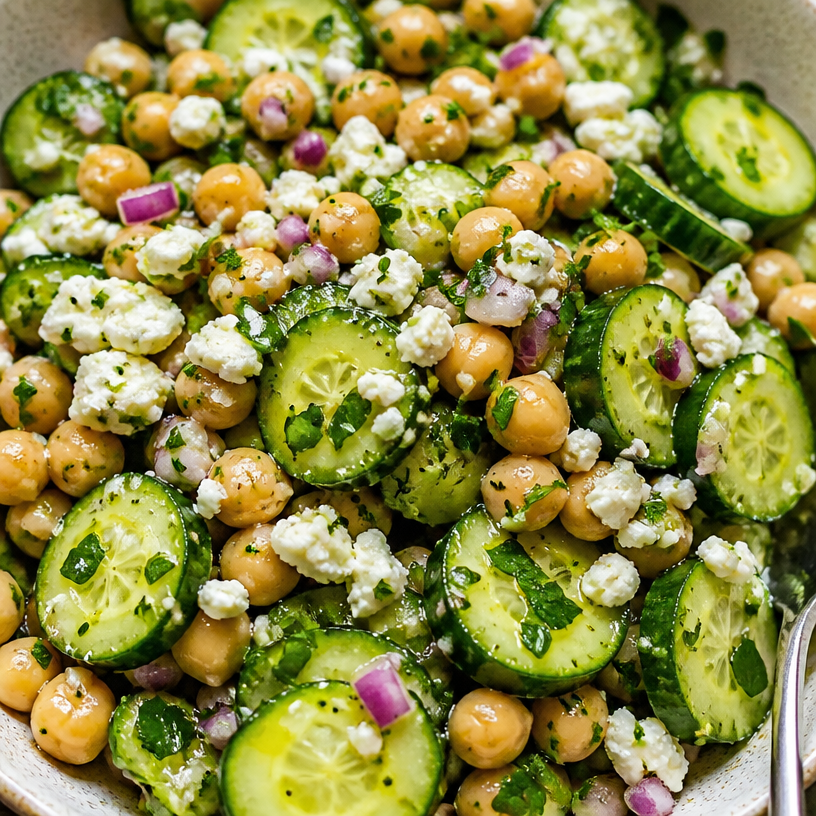 Mediterranean Cucumber Chickpea Salad