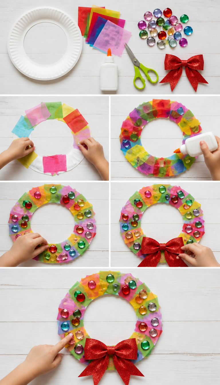 Easy Christmas Wreath Craft for Kids Using Paper Plate | Kids Activities Blog