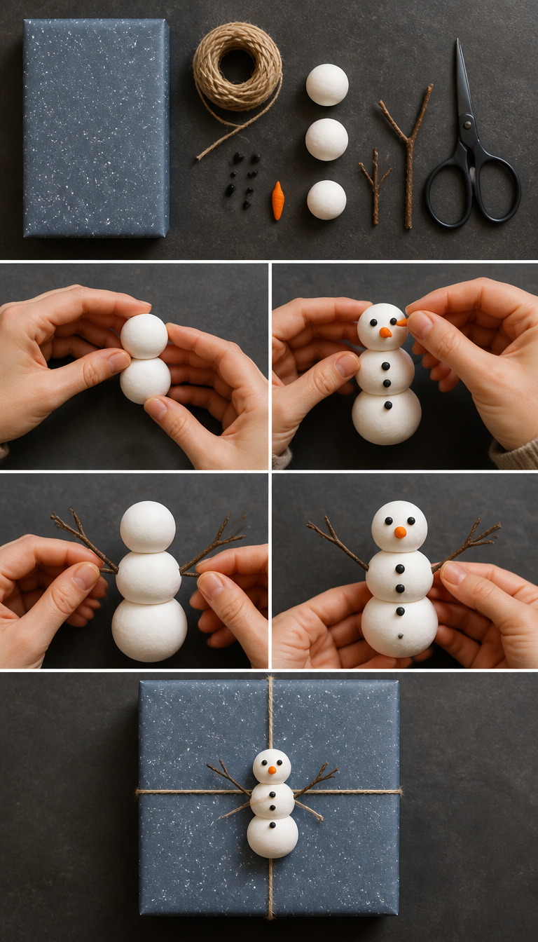 Easy Snowman Gift Topper - Mer Mag