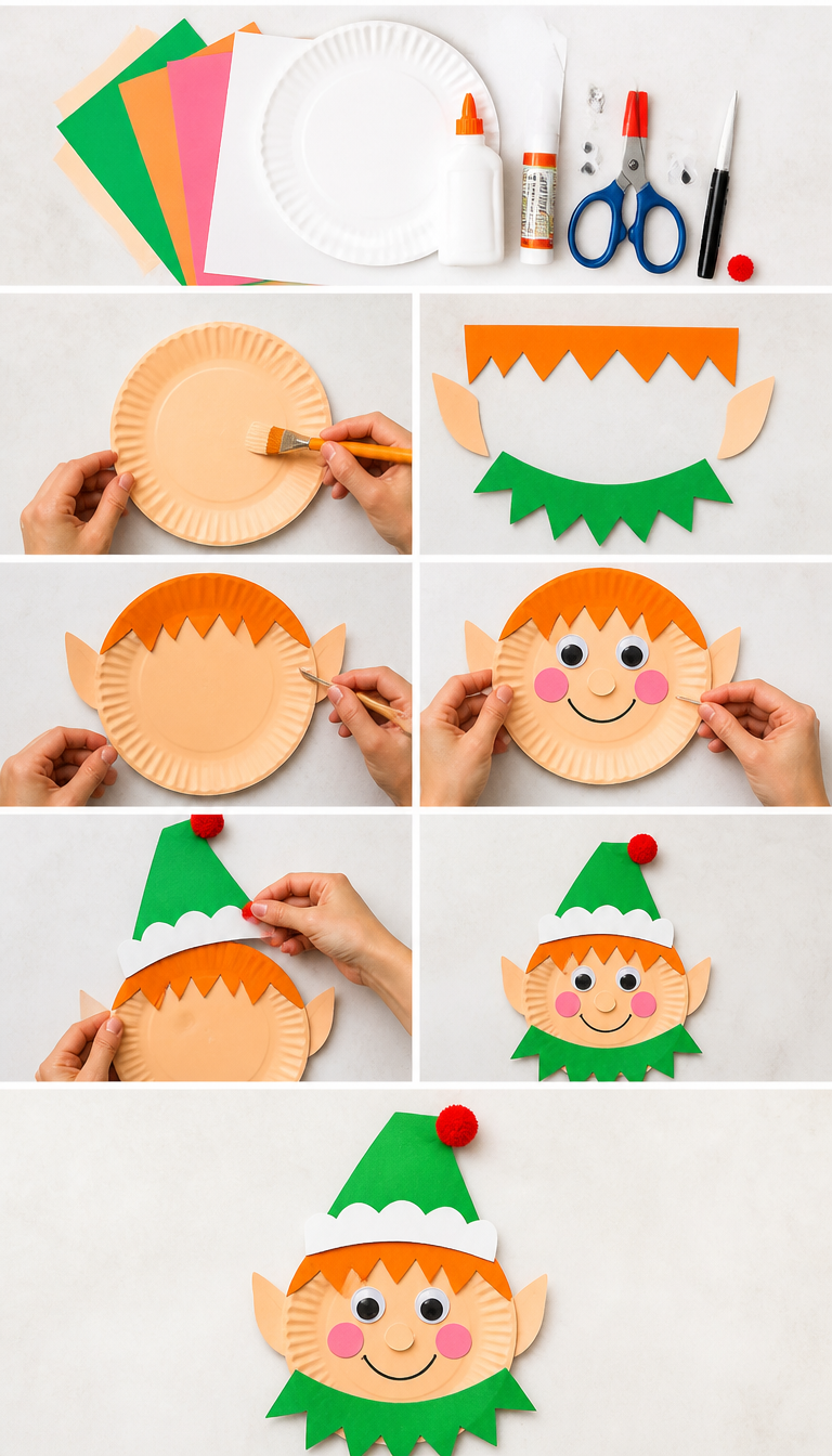 Paper Plate Elf Craft - Crafts by Amanda