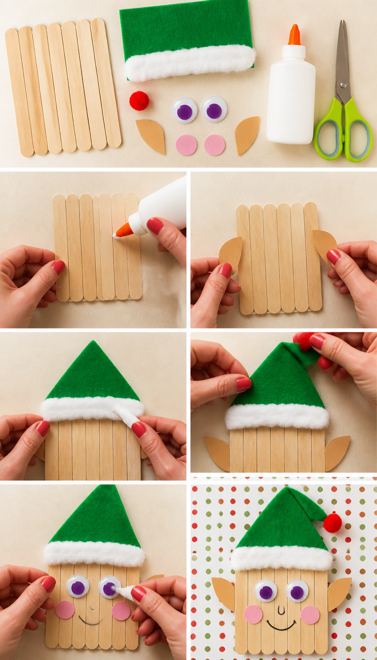 Elf Craft Using Popsicle Sticks