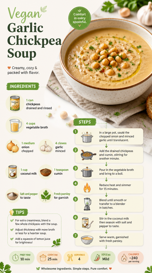 Vegan Garlic Chickpea Soup