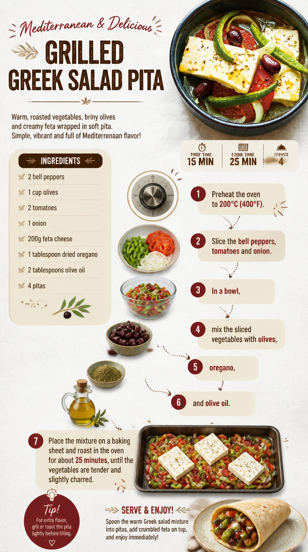 Grilled Greek Salad Pita
