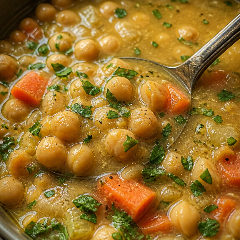 Vegan Garlic Chickpea Soup