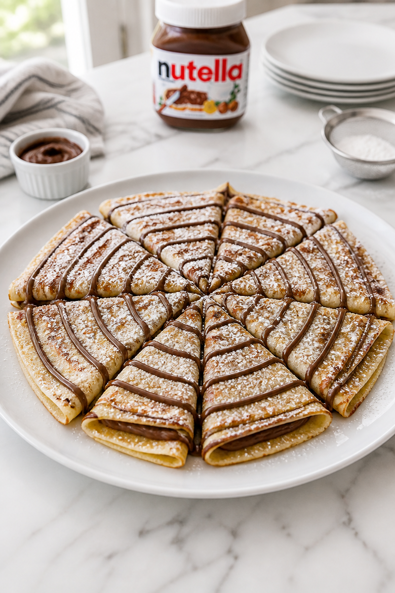 Spiderweb Nutella Halloween Crepe Recipe