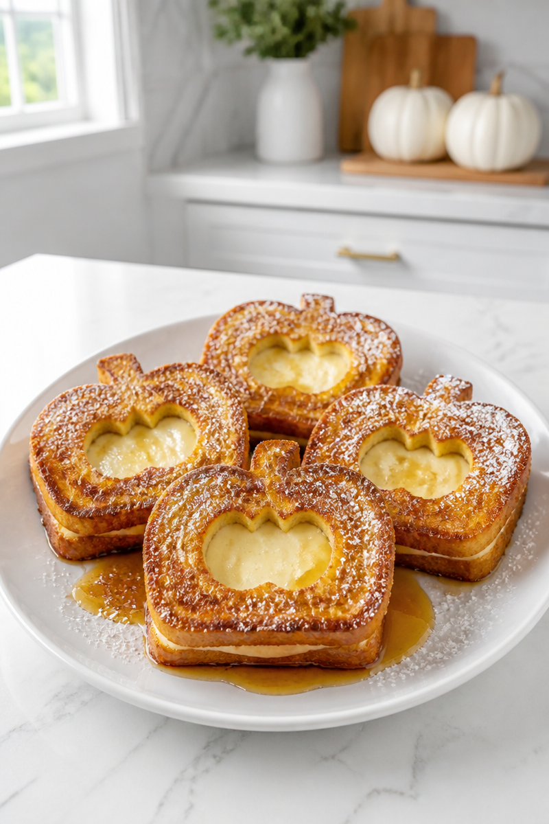 Halloween Jack-O-Lantern Stuffed French Toast