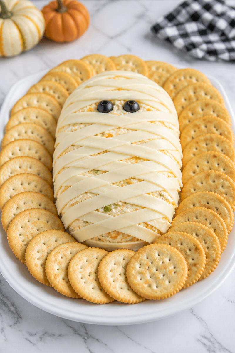 Halloween Mummy Cheese Ball Recipe