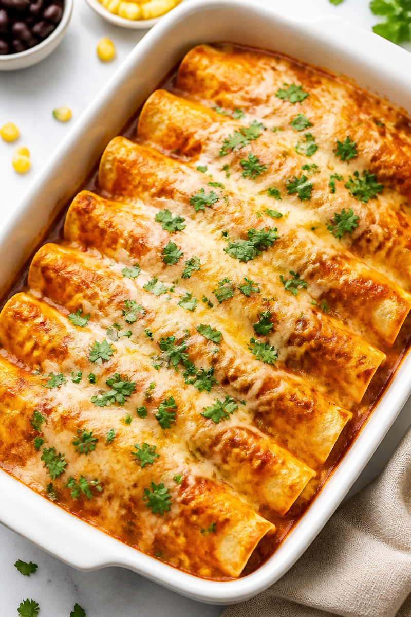 Black Bean Pumpkin Halloween Enchiladas