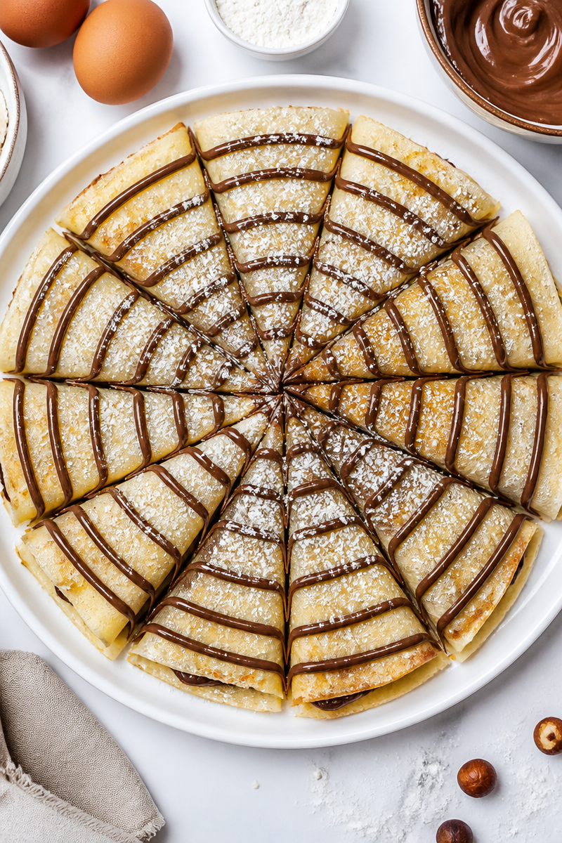 Spiderweb Nutella Halloween Crepe Recipe