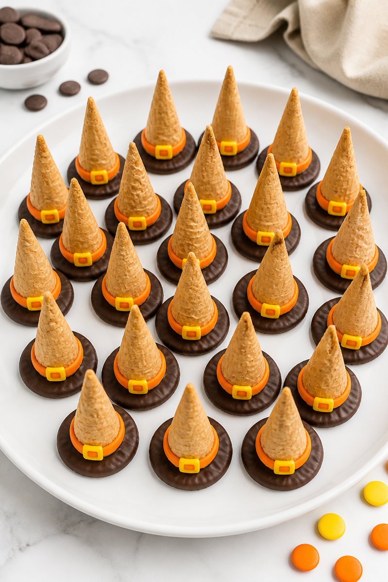 Witch Hat Chocolate Cookie Cones
