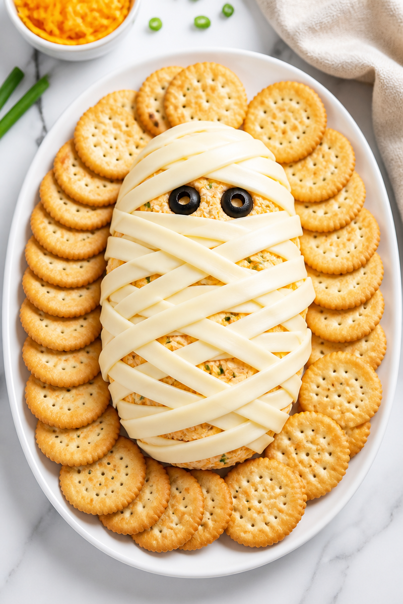 Halloween Mummy Cheese Ball Recipe
