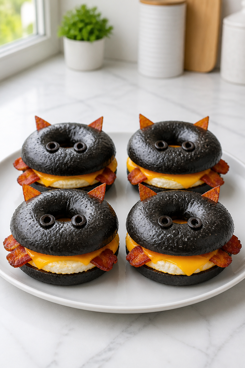 Black Cat Bagel Breakfast Sandwich