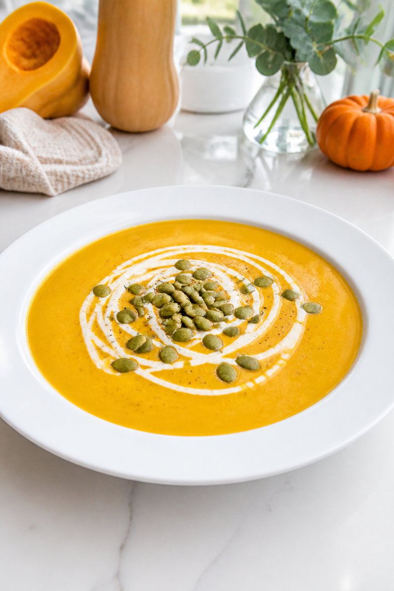 Butternut Squash Halloween Harvest Soup