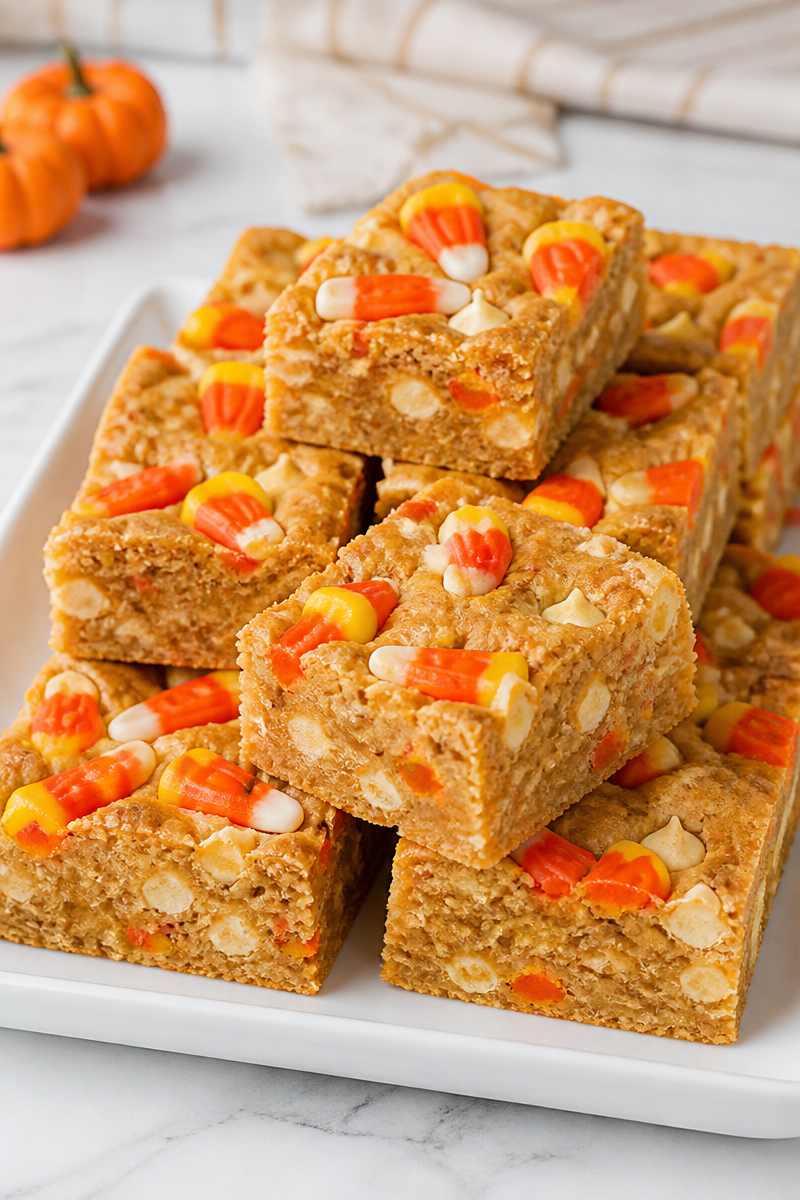 Halloween Candy Corn Blondie Bars