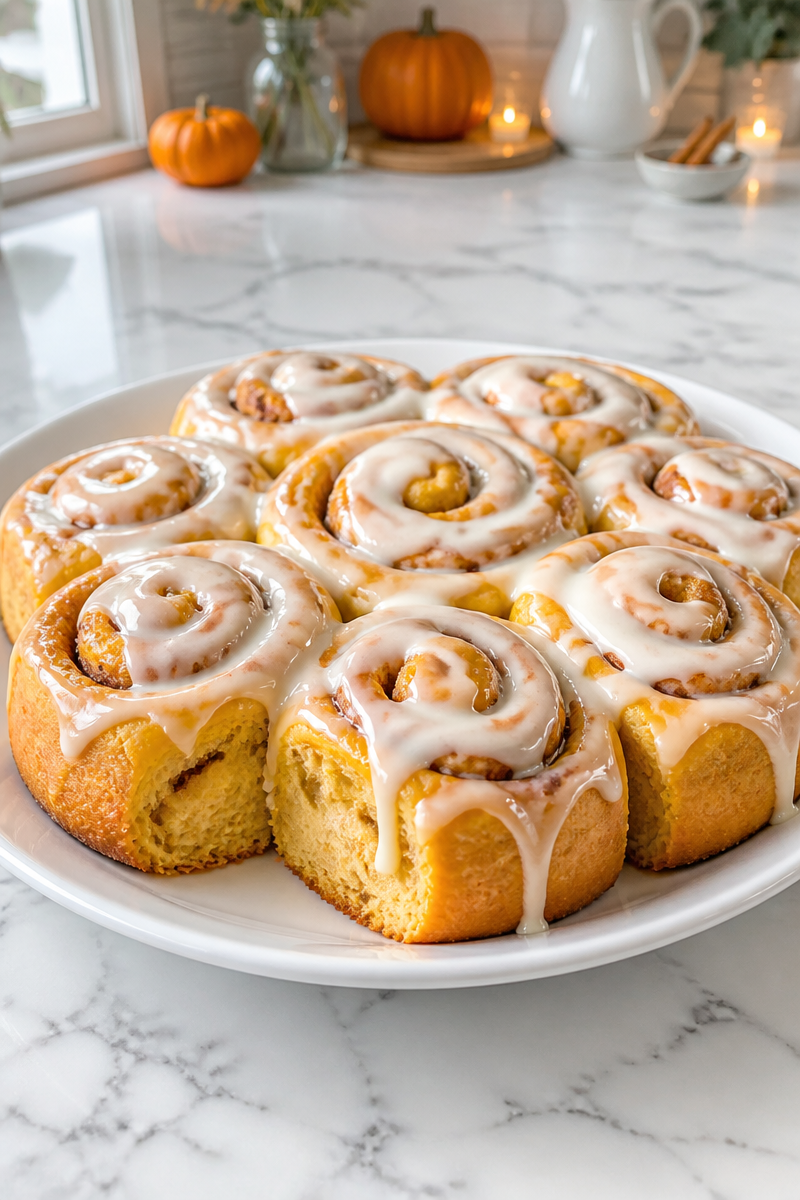 Halloween Pumpkin Spice Cinnamon Rolls