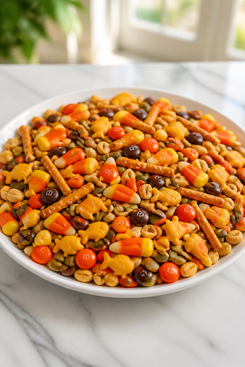 Candy Corn Trail Mix Snack