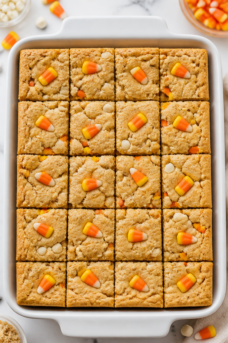 Halloween Candy Corn Blondie Bars