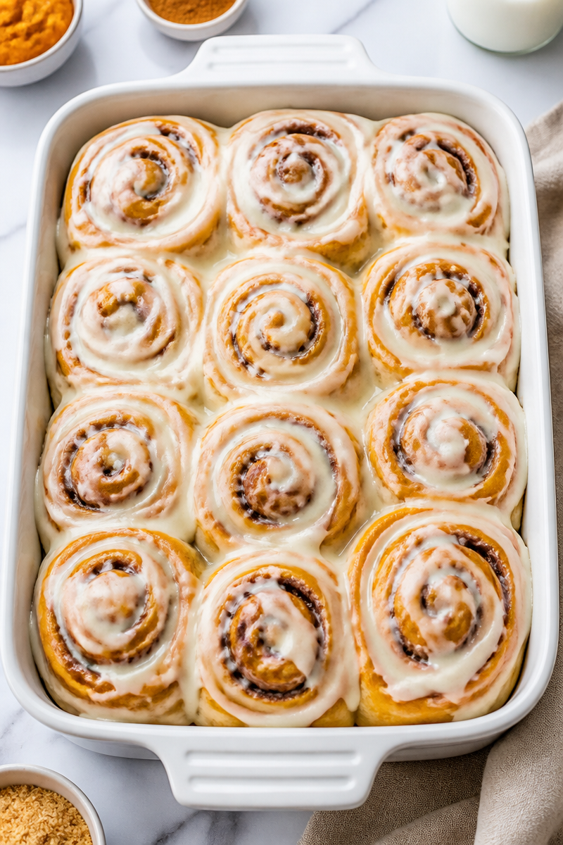 Halloween Pumpkin Spice Cinnamon Rolls