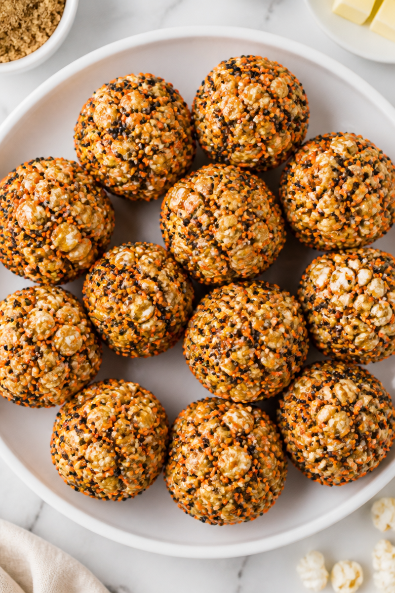 Caramel Popcorn Halloween Candy Balls