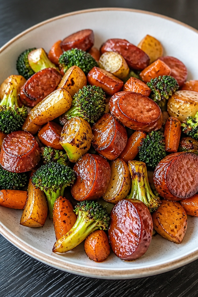 One-Pan Honey Garlic Kielbasa & Veggies