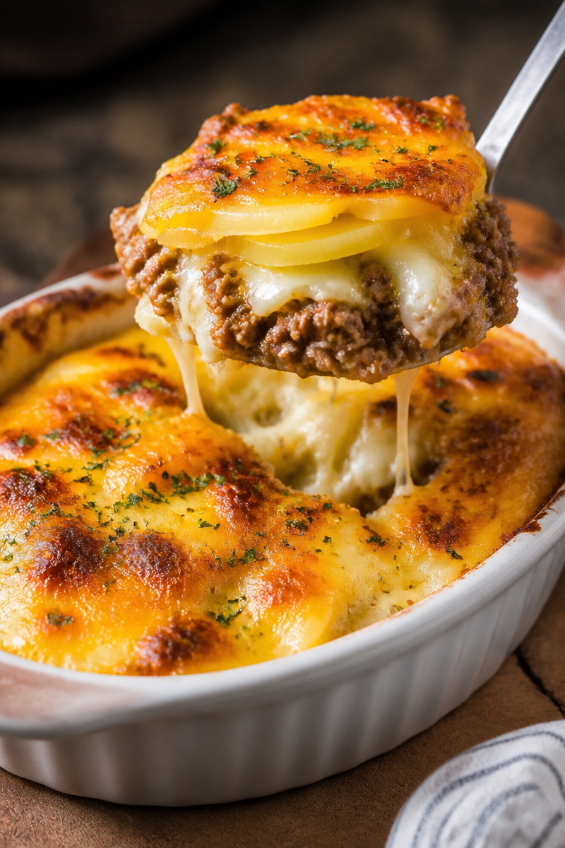 Cheesy Hamburger Potato Casserole